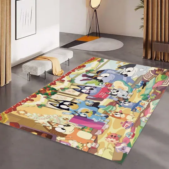 Discover BlueyDad Christmas Print Foldable Rectangular Floor Mat Rug Anti-Skid Carpet