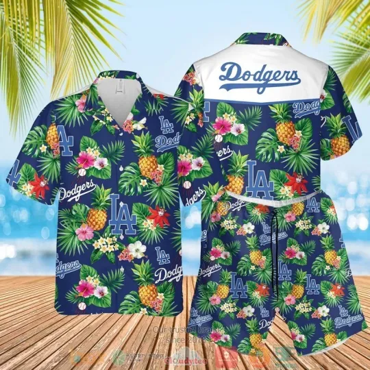 Discover Los Angeles Baseball Team Dodgerss Hawaiian Button Down