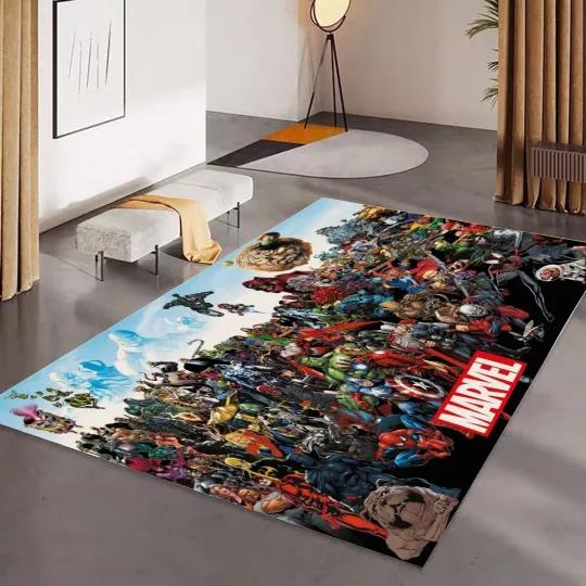 Discover Marvel Super Heroes Foldable Rectangular Floor Mat Rug Anti-Skid Carpet