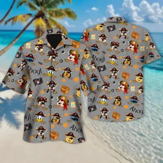 Discover Disney Mickey And Friends Cruise Hawaiian Shirt, Mickey Pirate Hawaii Shirt