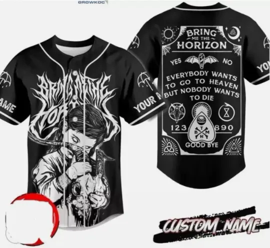 Bring Me The Horizon Everybody Wants To Go To baseball jersey, new 3d