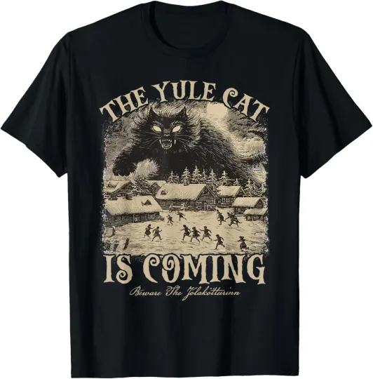 Discover The Yule Cat is Coming Icelandic Christmas Cat Mom Cat Lover T-Shirt