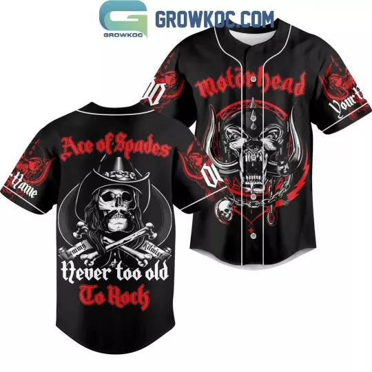Discover Ace Of Spades Motorhead Never Too Old To Rocks Baseball Jersey GLC055774