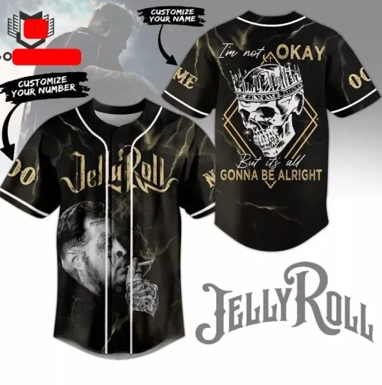 Discover Jelly Roll Im Not Okay But Its All Gonna Be Alright Baseball Jersey GLC050280