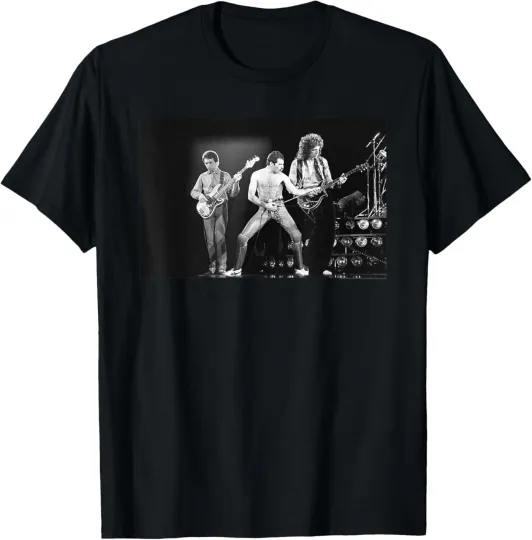 Discover Queen Official Freddie Mercury Live B&W Photo T-Shirt