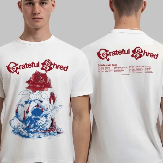 Grateful Shred Heads North 2026 North America Tour City Dates Two Sided T-Shirt
