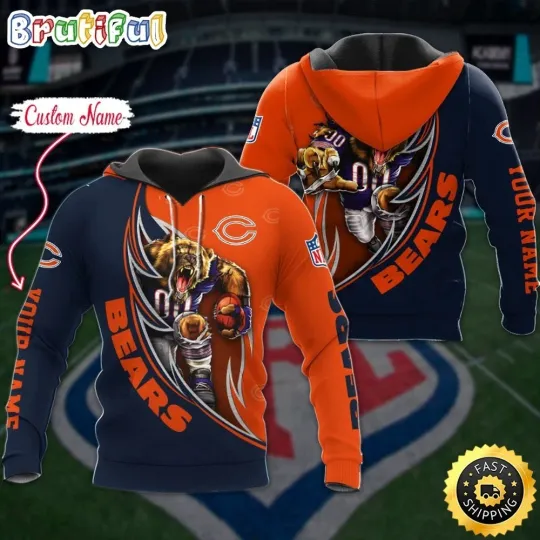 Discover Personalized Chicago Football Team Bearss 3D Hoodie