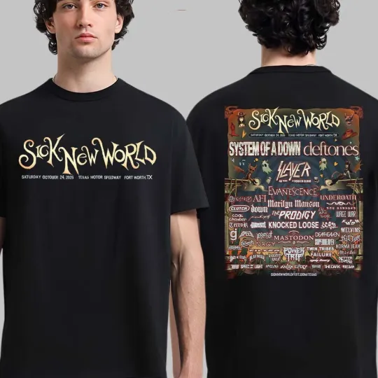 Discover Sick New World Festival 2026 Lineup In Las Vegas NV On October 24 2026 T-Shirt