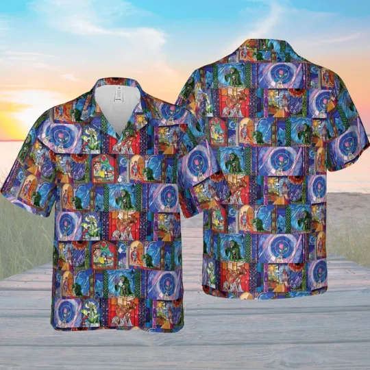 Discover Beauty And The Beast Enchanted Rose Beach Aloha Valentine's Day Hawaiian Shirt