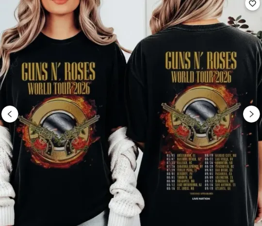 Guns And Roses World Tour 2026 North American Schedule Dates T-Shirt
