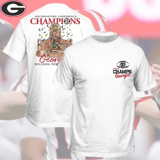 Discover US STOCK! Geor.gia Bulldogs 2025 SEC Trophy T shirt Gift for fan S-5XL