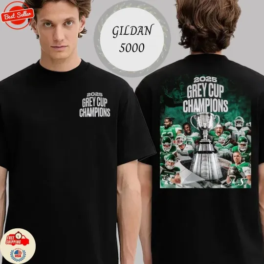 2025 Grey Cup Champions Are Saskatchewan Roughriders Two Sided Unisex T-Shirt