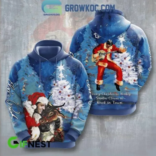 Discover Elvis Presley The Santa Merry Christmas Baby 3D Hoodie