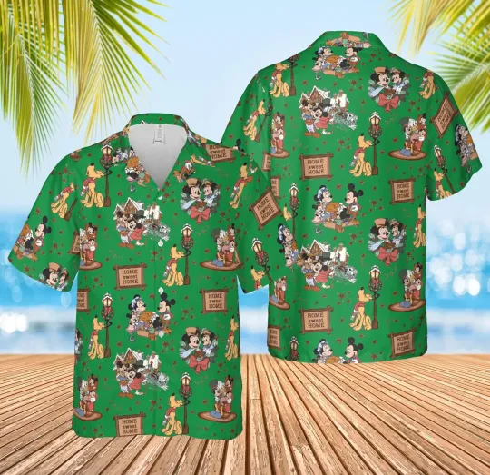 Discover Disney Mickey Christmas Hawaiian Shirt, Minnie Mouse Goofy Daisy Donald Pluto Shirt