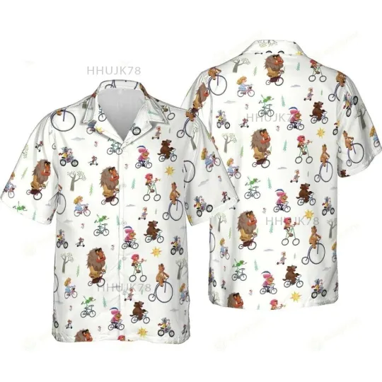 Discover Muppets on Bicycles Hawaiian Button Down Shirt