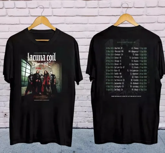 Discover Lacuna Coil The Sleepless Empire Tour 2026 North America T-Shirt
