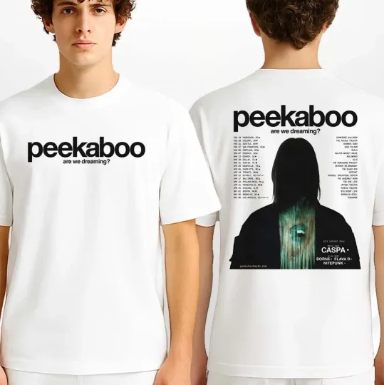 Discover Peekaboo Are We Dreaming Tour 2026 Electronic Music Minimalist Horror T-Shirt