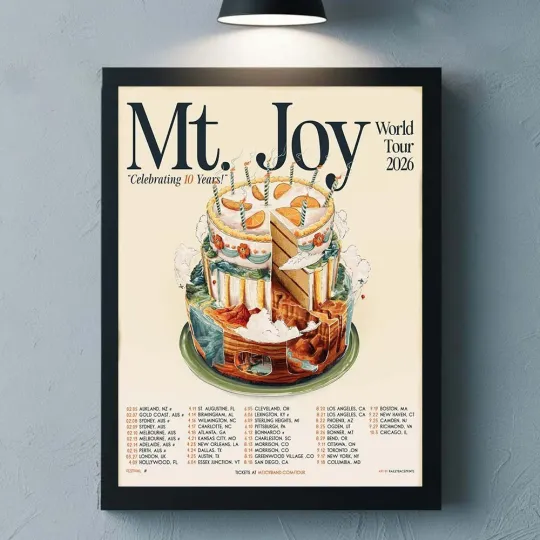 Discover Mt Joy Celebrating 10 Years World Tour 2026 North America City Dates Poster