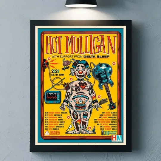 Discover Hot Mulligan Europe And UK Tour 2026 City Dates Home Decor Poster