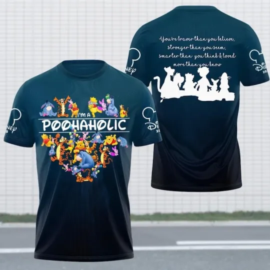 Discover Pooh Bear & Friends I'm A Poohaholic Winnie The Pooh Tshirt 3D Printed