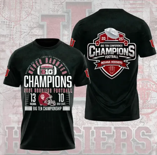 Discover Indianaa Hoos-Ier Football 2025 3D T-Shirt Fullsize