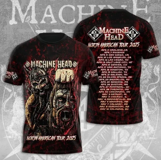 Discover MACHINE HEAD 3d shirt HEAD NORTH T-SHIRT