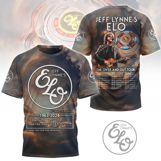 Jeff Lynne Electric Light Orchestra ELO Band 3D T-shirt