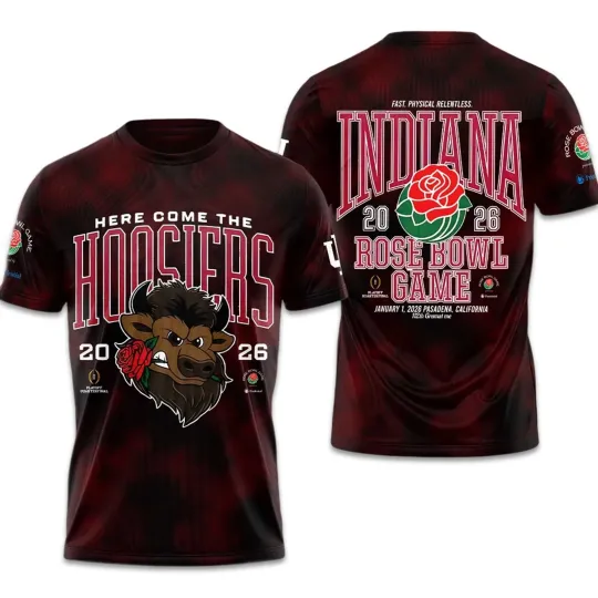 Discover Indiana Hoosier Football 2026 Rose Bowl 3D T-shirt