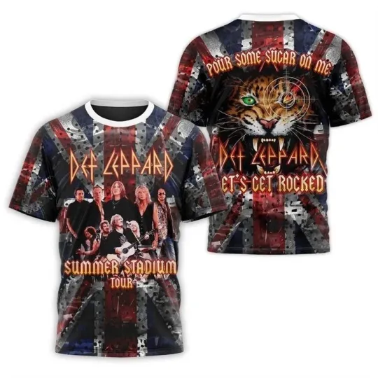 Discover Def Leppard Summer Stadium Tour Let Get Rocked Design 3D T-Shirt