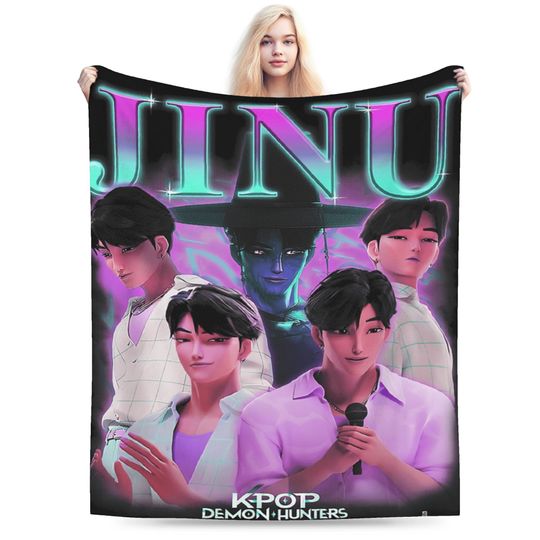 Discover Jinu Huntrix Saja Boys K-Pop Demon Hunters  Fleece Blanket