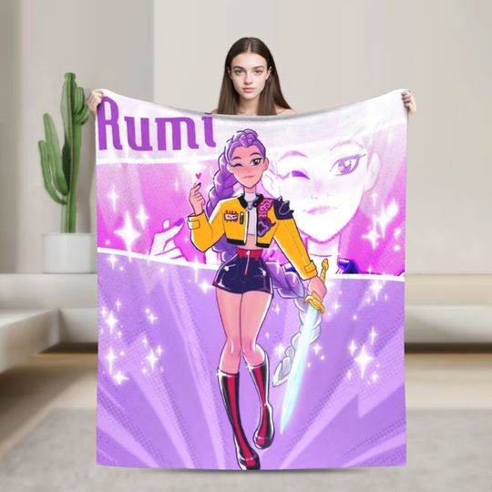 Discover Rumi K-KPop Demons Hunters Blanket Quality Super Warm  Bedding Throws Spring Girls Boys Couch Chair Sofa Bed Print Bedspread