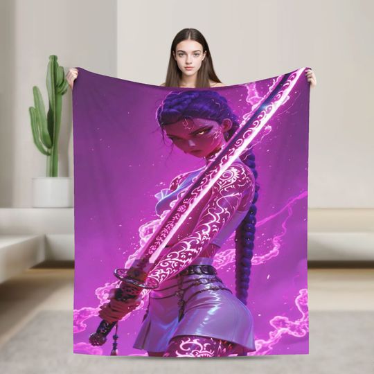 Discover Rumi K-KPop Demons Hunters Warm Blanket  Boy Girl Plush Throw Blanket Novelty Outdoor Flannel Bedspread Sofa Bed Cover