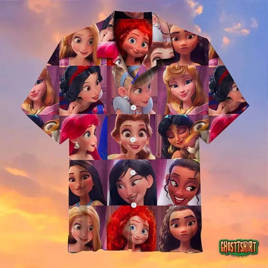 Discover Disney Princess Hawaiian Button Down Shirt