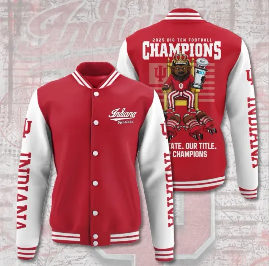 Discover Indianaa Hoosier Football 2025 3D Baseball Jacket