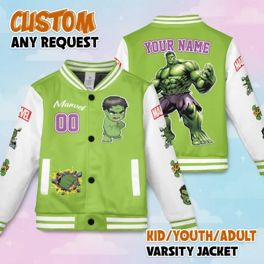 Personalized Angry Hulk Superhero Fan Gift The Incredible Hulk Baseball Jacket