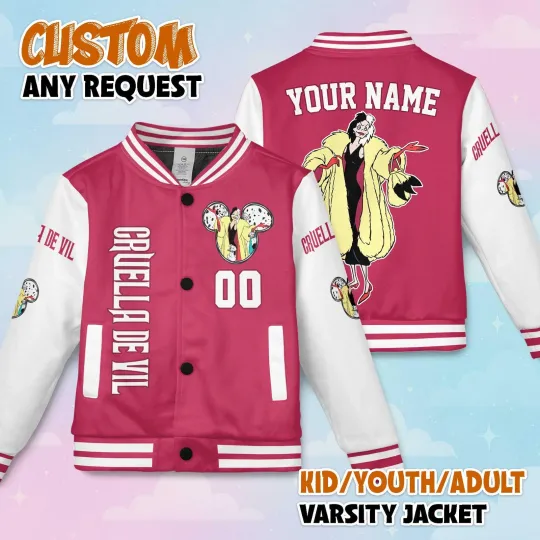 Custom Cruella De Vil 101 Dalmatians It's So Good To Be Bad Baseball Jacket