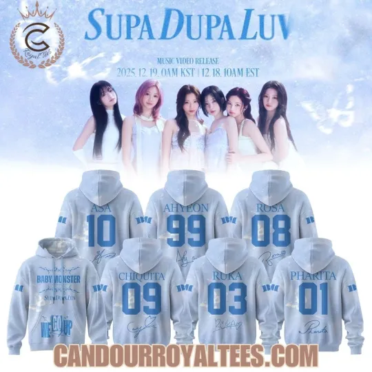 Discover BABY MONSTER SUPA DUPA LUV WE GO UP ALBUM, 3D HOODIE, AOP