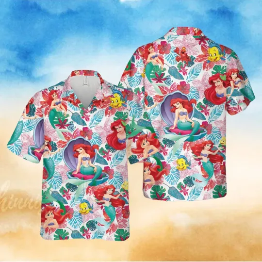 Little Mermaid Hawaiian Shirt for Women and Men