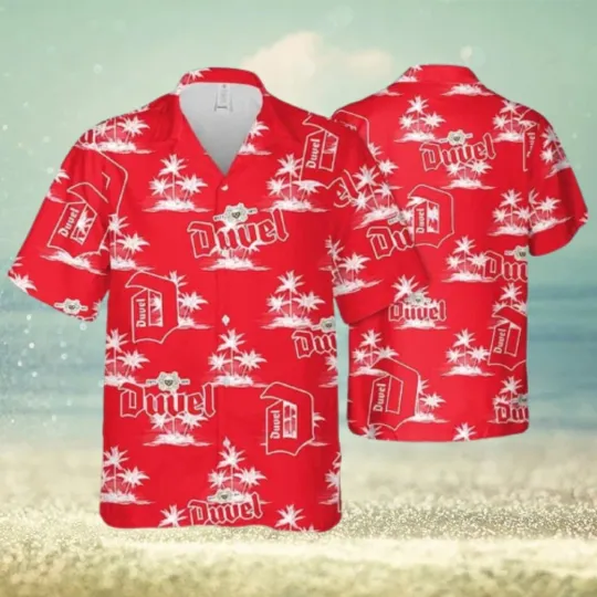 Discover Duvel Beer Hawaiian Shirt with Coconut Island Pattern