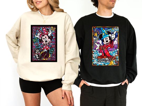 Discover Mickey & Minnie Couple Sweatshirts, Disney Family Trip 2025 Hoodie, Magician Mickey Sweater, Disneyland Family Trip Sweat