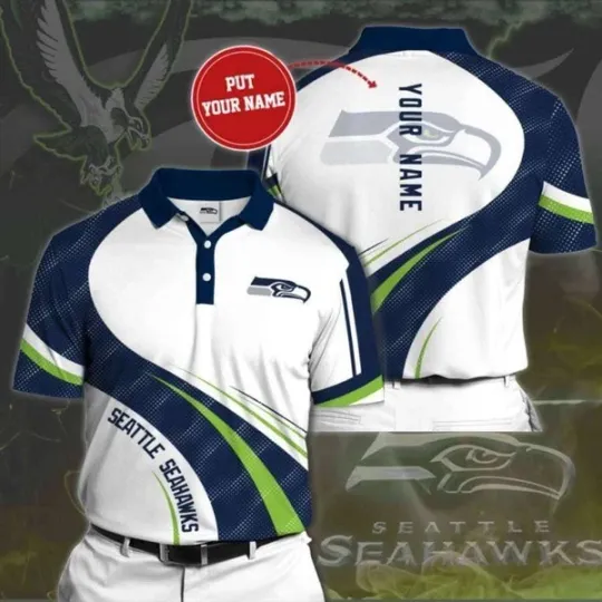 Discover Personalized Seattle Football Team Seahawkss Polo Shirt, Gift For Fan, Gift For Men