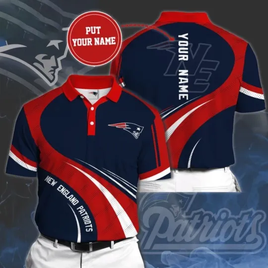 Discover Personalized New England Football Team Patriotss Polo Shirt, Gift For Fan, Gift For Men