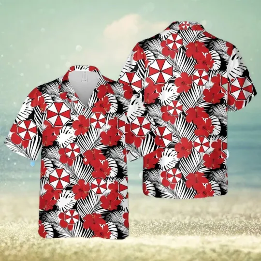 Discover Umbrella Evil Hawaiian Hawaii Aloha Pattern Summer Shirt