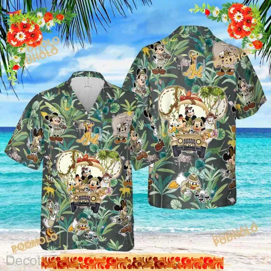 Discover Disney Animal Kingdom Mickey and Friends Hawaiian Shirt