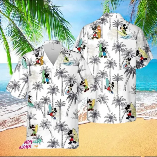 Discover Mickey Mouse Surfing Hawaiian Shirt