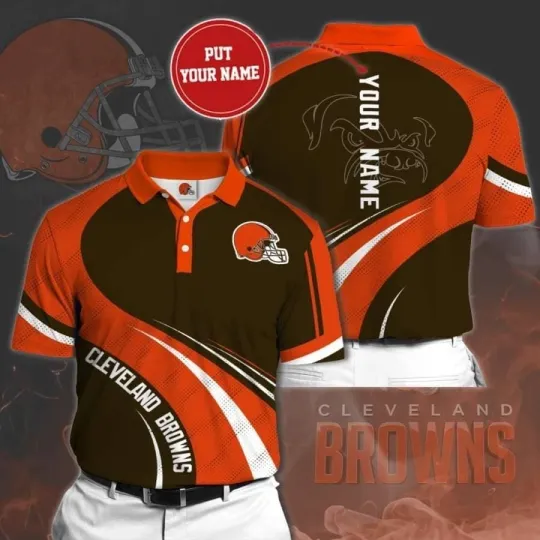 Discover Personalized Cleveland Football Team Brownss Polo Shirt, Gift For Fan, Gift For Men