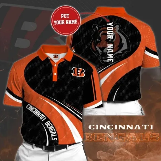 Discover Personalized Cincinnati Football Team Bengalss Polo Shirt, Gift For Fan, Gift For Men