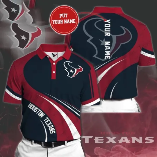 Discover Personalized Houston Football Team Texanss Polo Shirt, Gift For Fan, Gift For Men