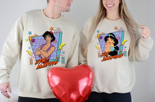 Discover Jasmine & Aladdin Valentine's Day Shirt, Disney Couple His And Hers T-Shirt, Princess Be Mine Shirt, Disneyland Honeymoon Vacation Shirt