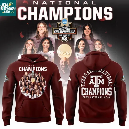 Discover TEXAS TEAM WOMEN CHAMPIONS VOLLEYBALL 2025, 3D HOODIE, AOP